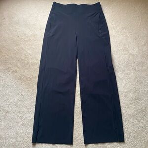 Athleta Cosmic Pants Black Wide-Leg Women's Medium with Pockets Flat Front